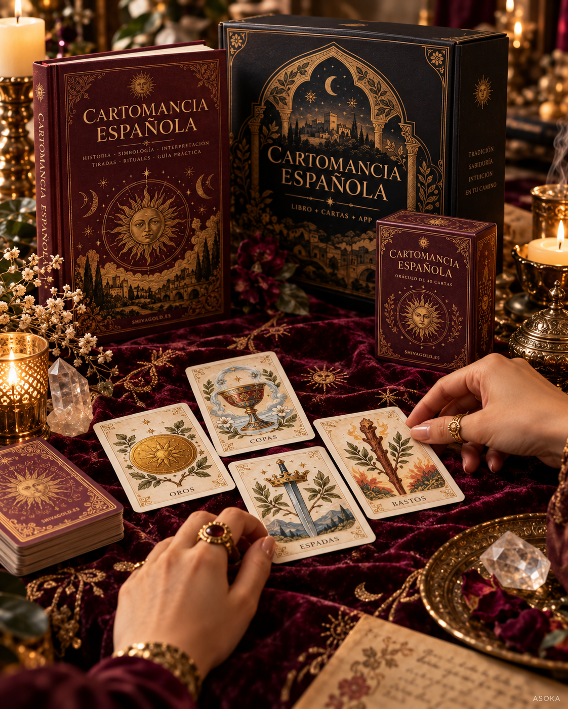 Lectura estructurada de la baraja española de 48 cartas en la aplicación Cartomancia Española